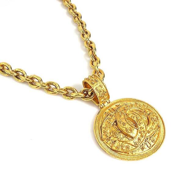 CHANEL Gold Coco Mark Necklace - Picture 1 of 5
